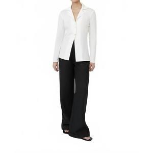 NEW DĀL THE LABEL rib knit collared cardigan in ivory